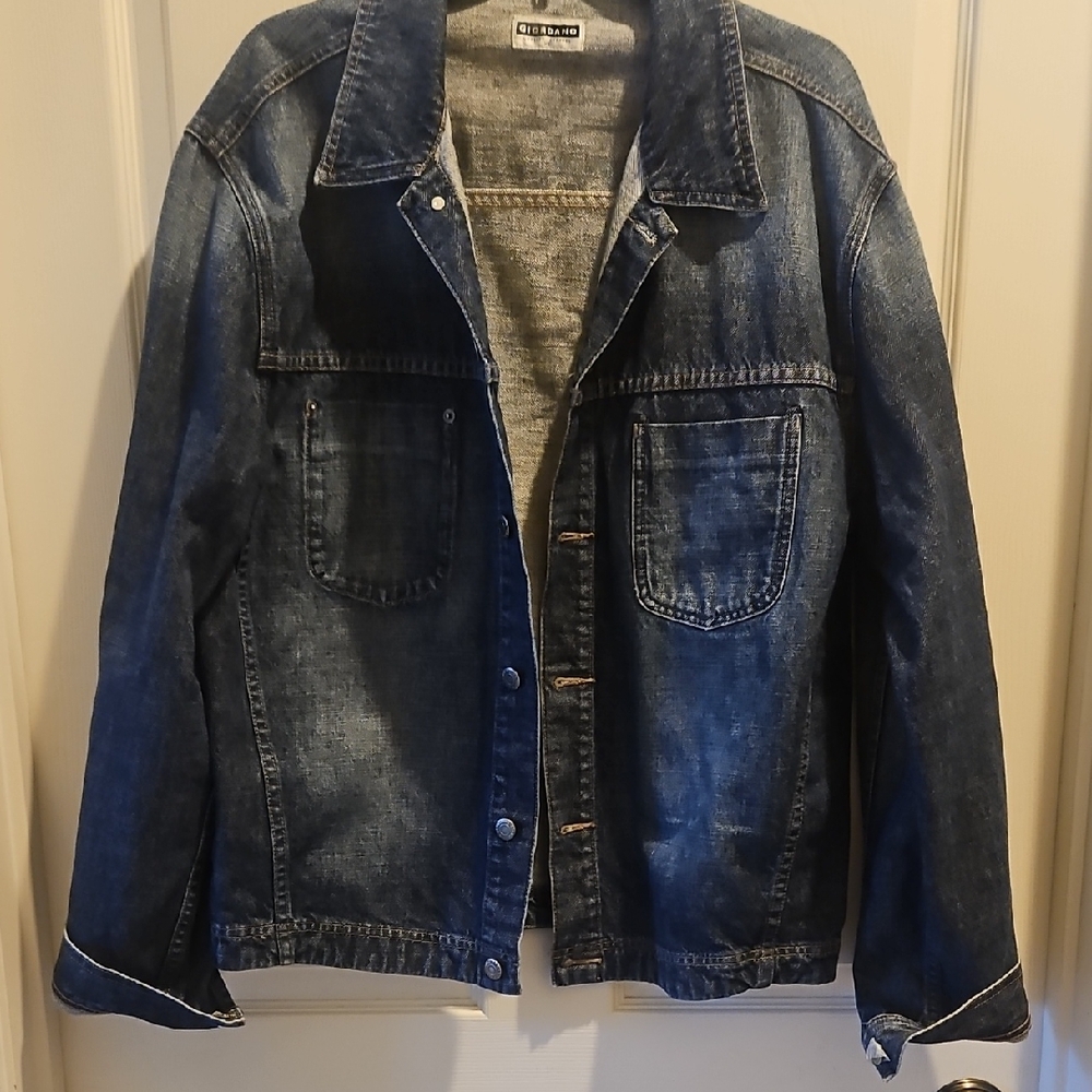 Giordano Denim Jacket 100% Cotton Men's Size XL
